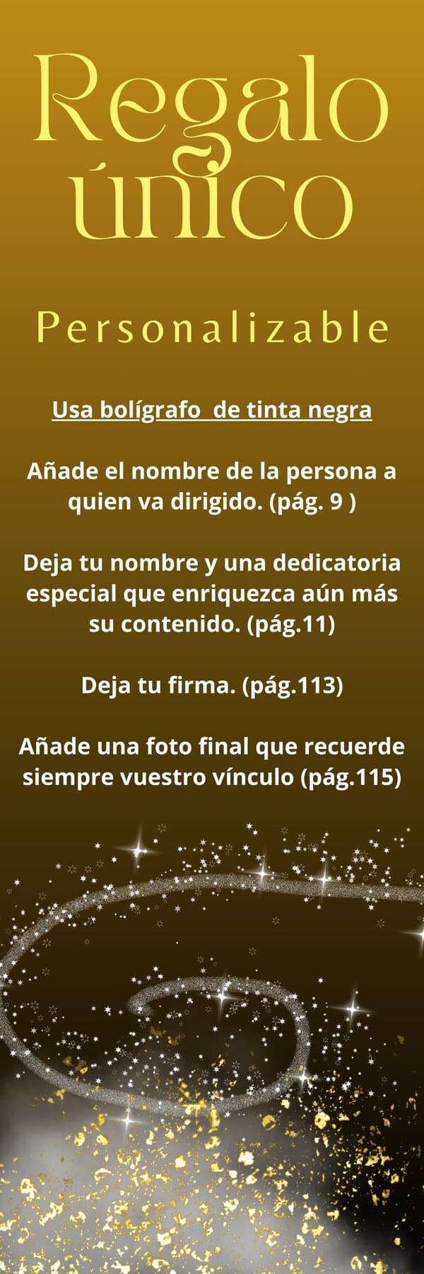 Marcapáginas incluido con el libro, con las instrucciones para personalizarlo